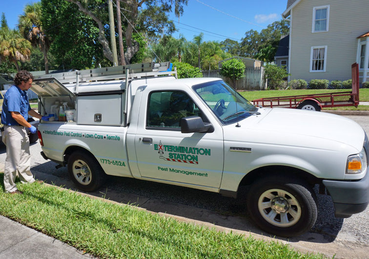 Extermination Station Lawn Care Service Truck